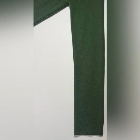 NWT Midi Knitted Ribbed Turtleneck Bodycon Sweater Dress Green Size M/L - Picture 6 of 13